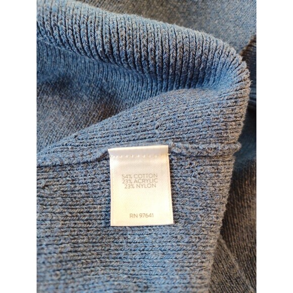 J. Jill Turtleneck Sweater Womens M Blue Pullover Cable Knit Ribbed Longsleeve - Picture 9 of 11